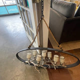 Iron Chandelier w/ Silver Branch Detail 44"W x 48"T FINAL PRICE