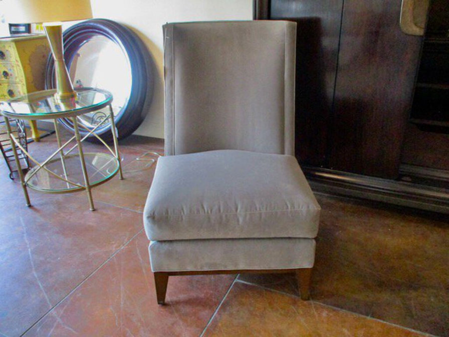 New Charter Street Grey Velvet Chair 40"T x 24"W x 24"D FINAL PRICE