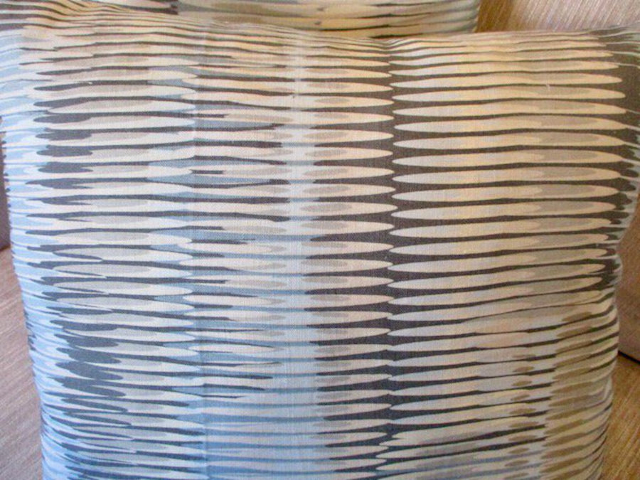 Pair Of Custom Thibaut Alacantara Fabric Pillows 20" x 20"