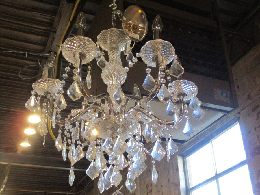 Crystal Drop Chandelier 22"T x 20"Diam Fixture /to ceiling 34"