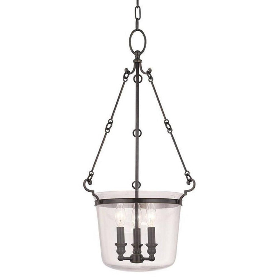 Hudson Valley Quinton 3 light Bell Jar Pendant 14" x 14" x 28"To ceiling