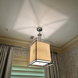 Polished Nickel Caged Lantern 16.5"T x 14"Wide x FINAL SALE