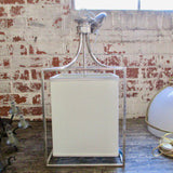 Polished Nickel Caged Lantern 16.5"T x 14"Wide x FINAL SALE