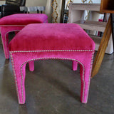 Baker Furniture Velvet Stool With Silver Nailheads 20.5" x 20.5" x 20.5"T. FINAL PRICE