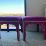 Single Baker Furniture Velvet Stool With Silver Nailheads 20.5" x 20.5" x 20.5"T. FINAL PRICE