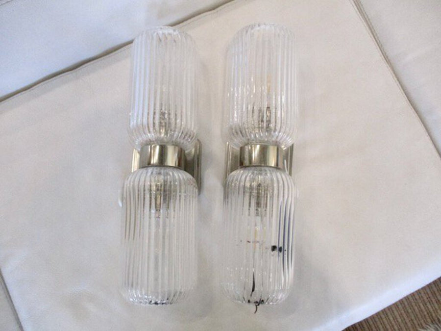 Pair of Arteriors Tamber Silver Sconces 15"T x 4" Wide