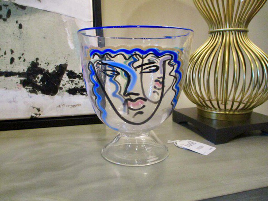William Bernstein Art Glass Bowl 7.5"Diam x 8"Tall