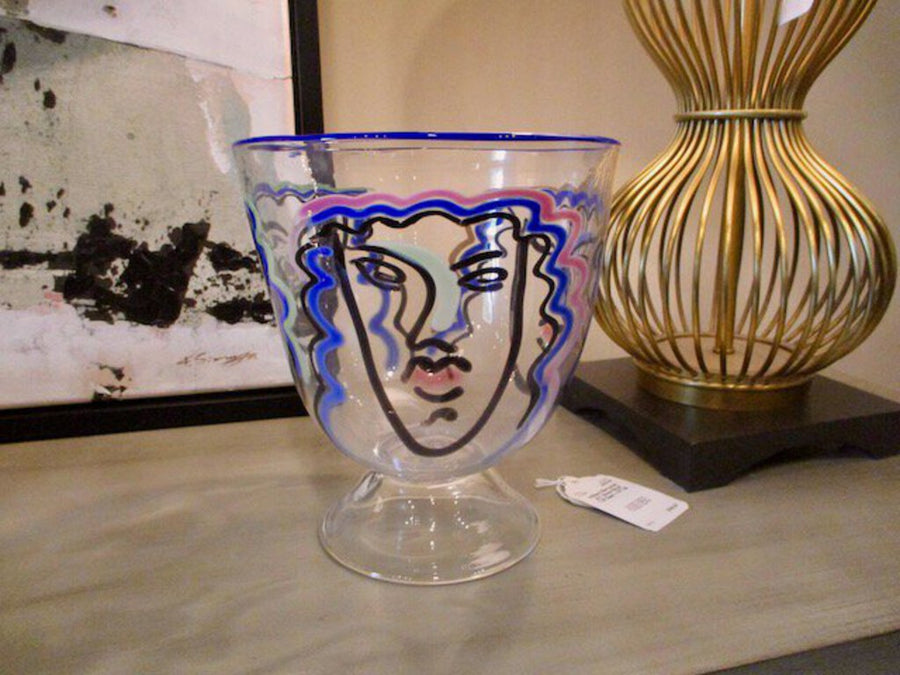 William Bernstein Art Glass Bowl 7.5"Diam x 8"Tall