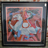 "The Mountain Spirit" by He Deguang 48" x 48" Framed Art