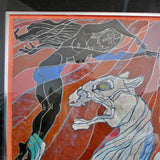 "The Mountain Spirit" by He Deguang 48" x 48" Framed Art