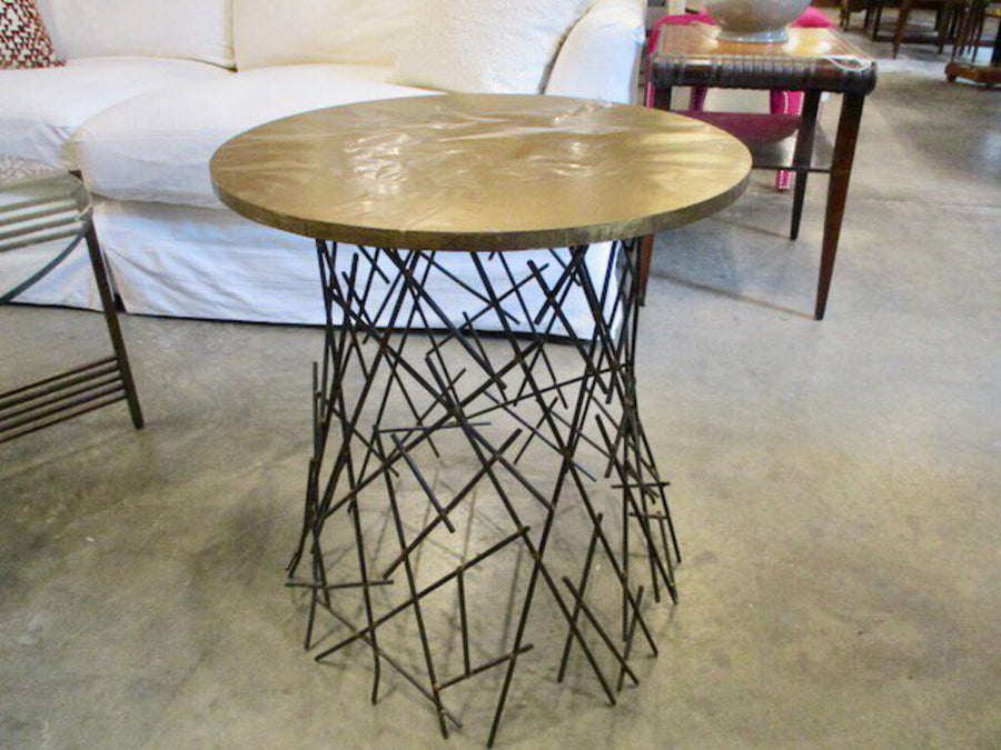 Metal Round Accent Table 22"Diam x 24.5"Tall
