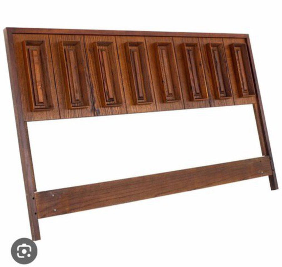 MCM Original Dillingham King Headboard In Walnut And Pecky Cypress DRESSER AND MIRROR ALSO AVAILABLE