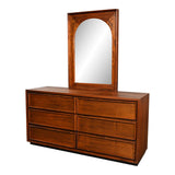 MCM Original Dillingham 6 Drawer Dresser In Walnut And Pecky Cypress 60"W x 19"D x 30"T. Mirror 40"T x 28"W HEADBOARD AVAILABLE FINAL PRICE