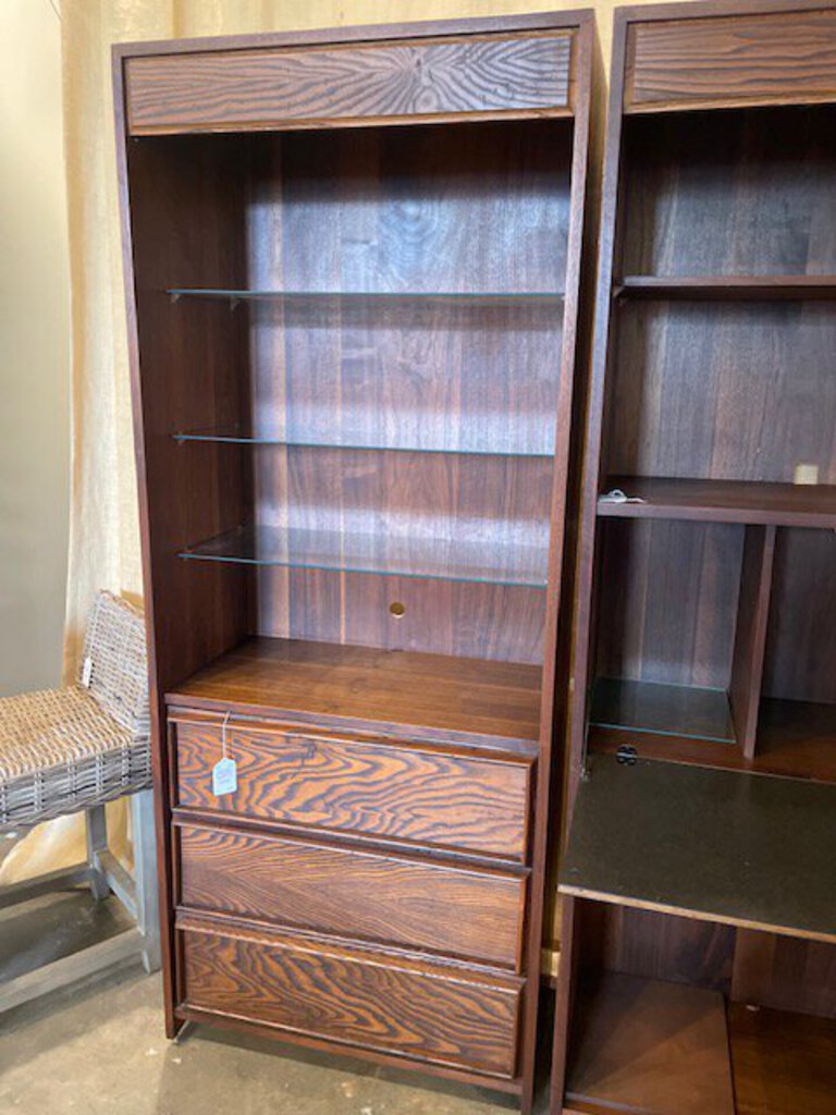 MCM Original Dillingham Bookcase In Walnut And Pecky Wood 30"W x 16.5"D x 75"Tall