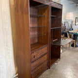 MCM Original Dillingham Two Piece Bookcase In Walnut And Pecky Wood 30"W x 16.5"D x 75"Tall FINAL SALE