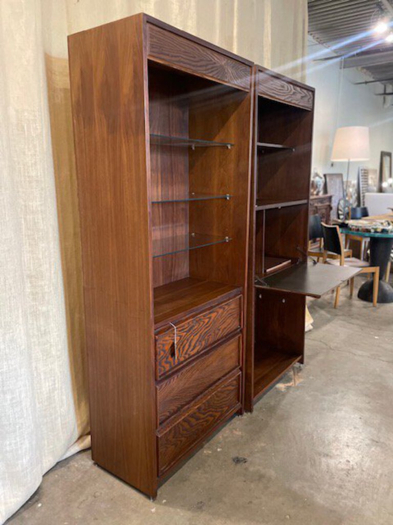 MCM Original Dillingham Bookcase In Walnut And Pecky Wood 30"W x 16.5"D x 75"Tall