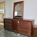 MCM Original Dillingham 6 Drawer Dresser In Walnut And Pecky Cypress 60"W x 19"D x 30"T 28"W HEADBOARD AVAILABLE FINAL PRICE