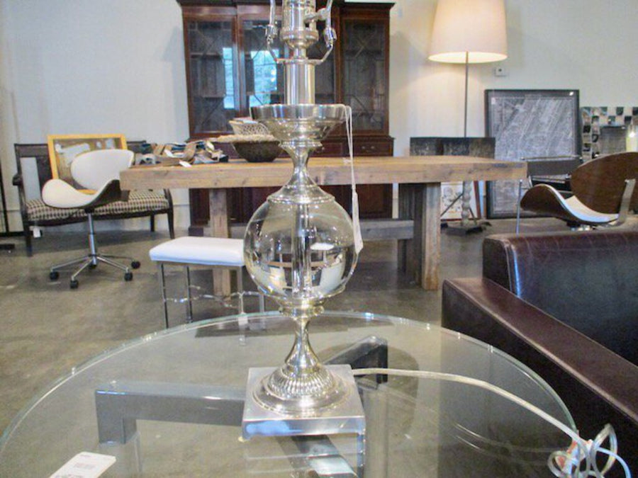 Restoration Hardware Glass Lamp 26"To Finial