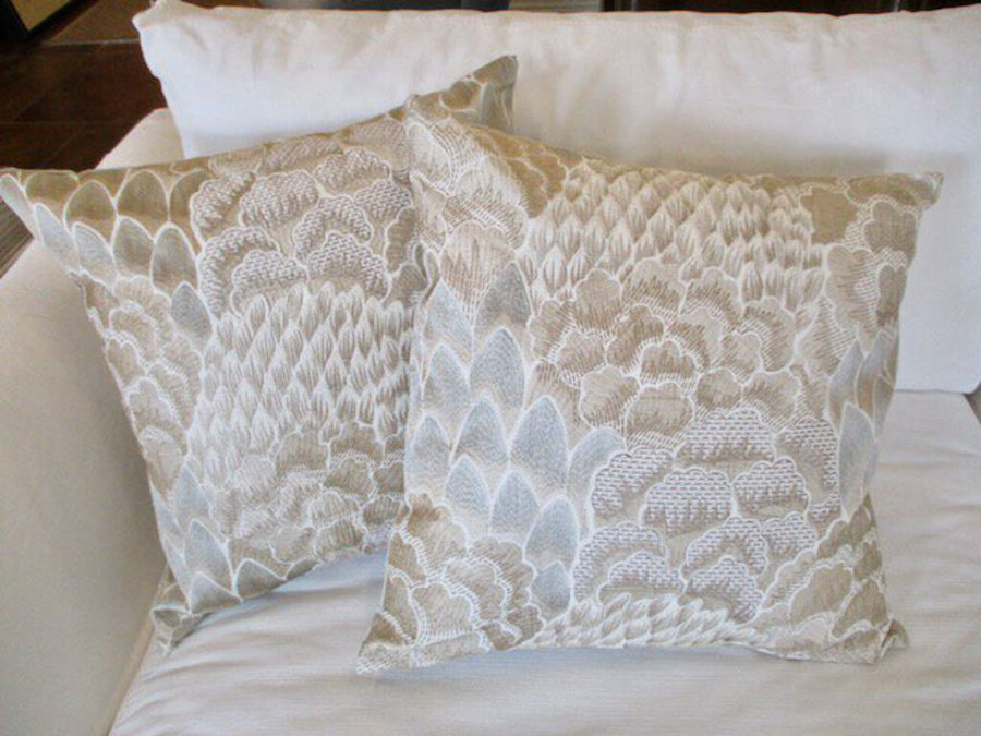 Pair Of Custom Pillows In Cowtan & Taut Coromandel Fabric 20" x 20"