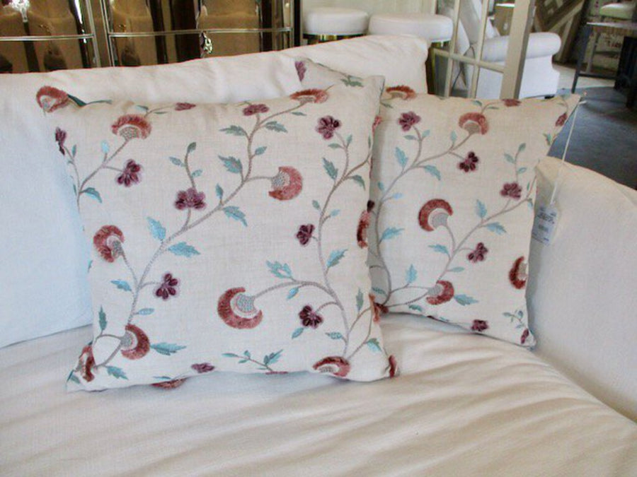 Pair Of Custom Schumacher Iyla Rose Pillows 18' x 18'