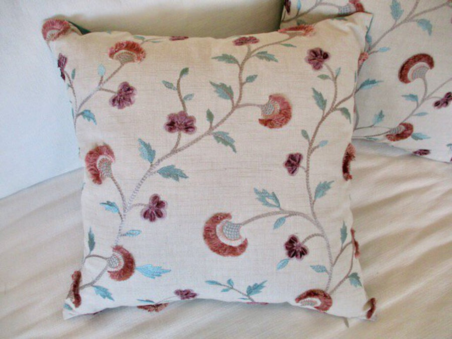 Pair Of Custom Schumacher Iyla Rose Pillows 18' x 18'