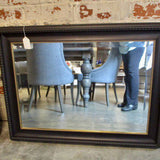 Black Wood Framed Mirror w/ Gold Detail and Beveled Glass 39.5" x 30"