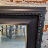 Black Wood Framed Mirror w/ Gold Detail and Beveled Glass 39.5" x 30"