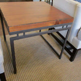 Wood And Iron Accent Table 24" x 24" x 23"T
