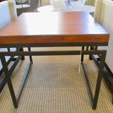 Wood And Iron Accent Table 24" x 24" x 23"T