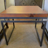 Wood And Iron Accent Table 24" x 24" x 23"T