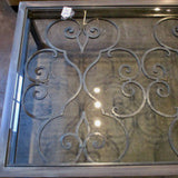 Large Iron And Glass Top Coffee Table 50"L x 34"W x 16.5"T