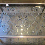 Large Iron And Glass Top Coffee Table 50"L x 34"W x 16.5"T
