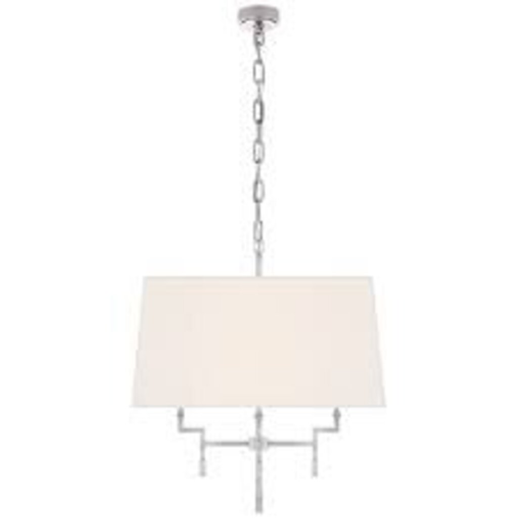 NEW Alexa Hampton for Visual Comfort Jane Nickle Chandelier w/ Linen Shade 25.5"T x 24"W + Chain