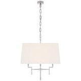 NEW Alexa Hampton for Visual Comfort Jane Nickle Chandelier w/ Linen Shade 25.5"T x 24"W + Chain