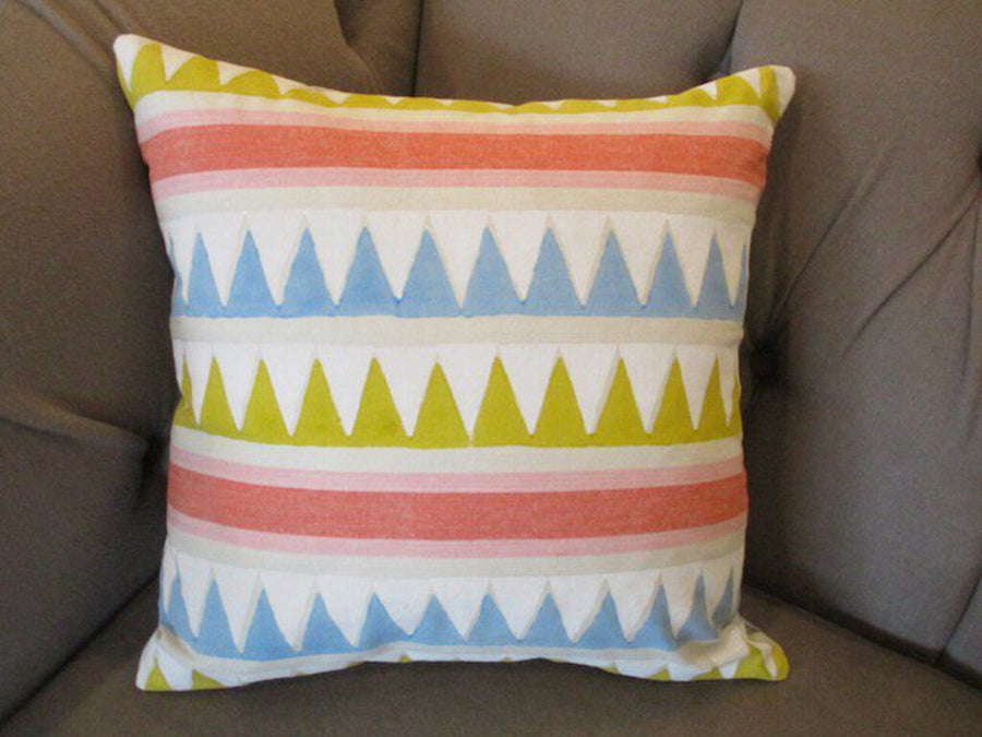 Pair Of Custom Pillows In Thibaut Lamita Fabric