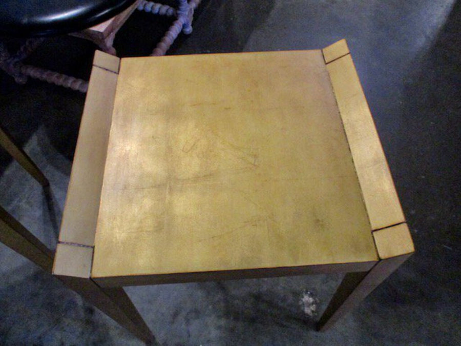 Hickory Gold Finish Accent Table. 20" x 18" x 26"T