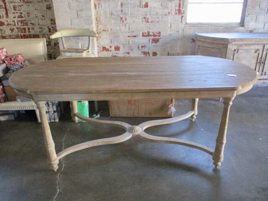 French Style Oval Dining Table 86.5"L x 39"W x 32"T