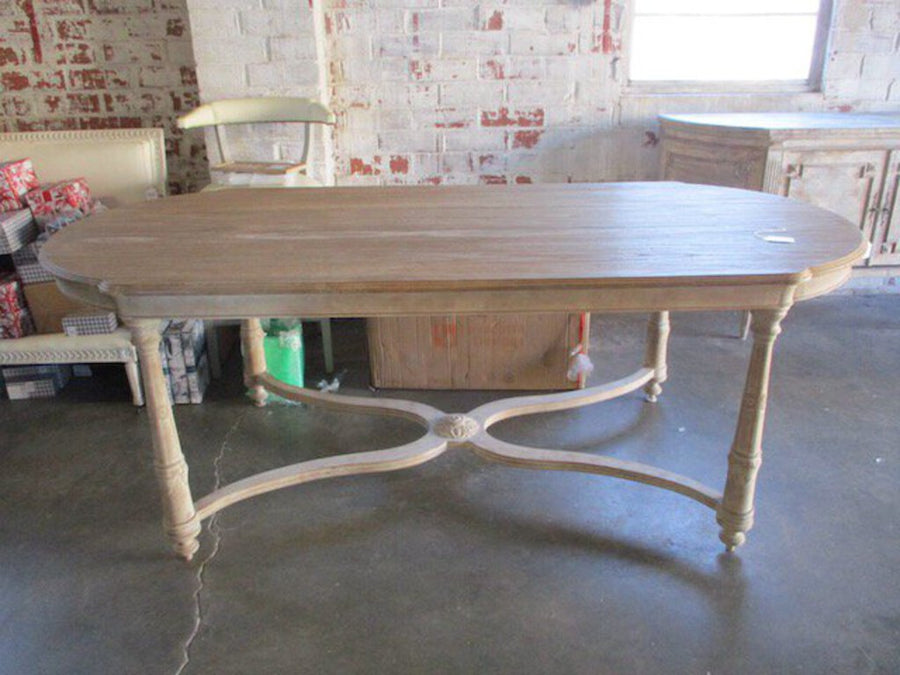 French Style Oval Dining Table 86.5"L x 39"W x 32"T