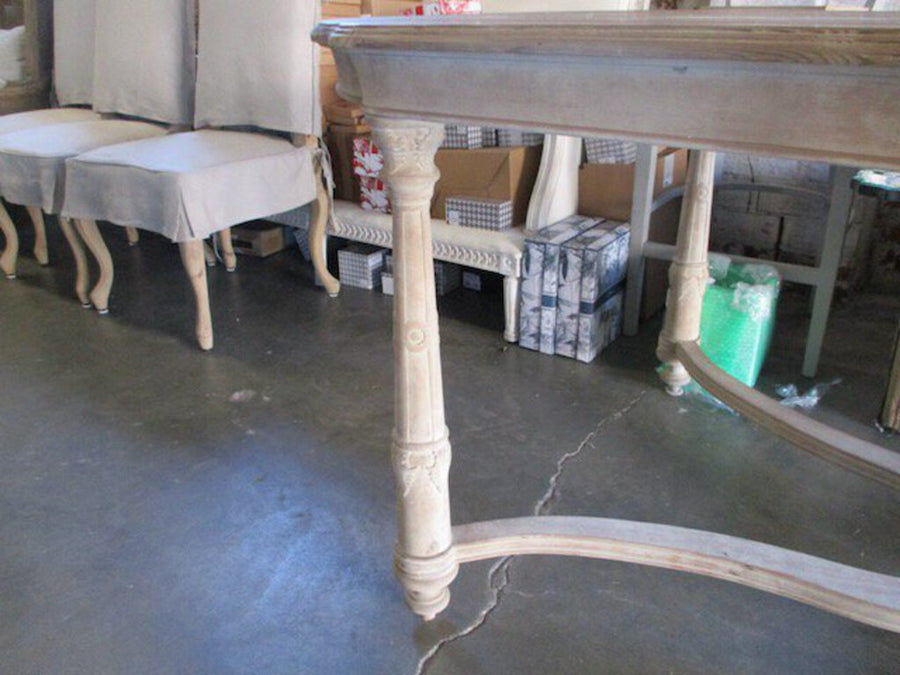 French Style Oval Dining Table 86.5"L x 39"W x 32"T