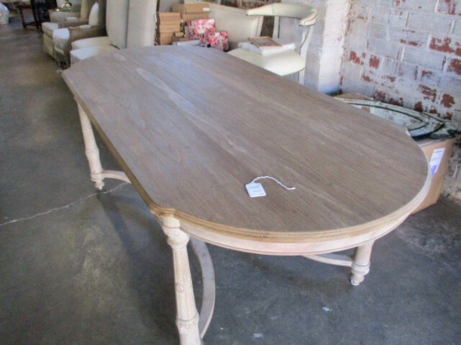 French Style Oval Dining Table 86.5"L x 39"W x 32"T