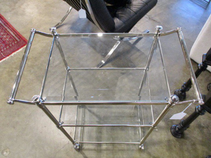 Restoration Hardware Polished Steel Bar Cart 26"L x 13"D x 31.5"T