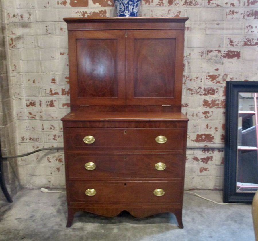 Antique Secretary/Desk In Mahogany 32."W x 19.5"D x 59.5"T