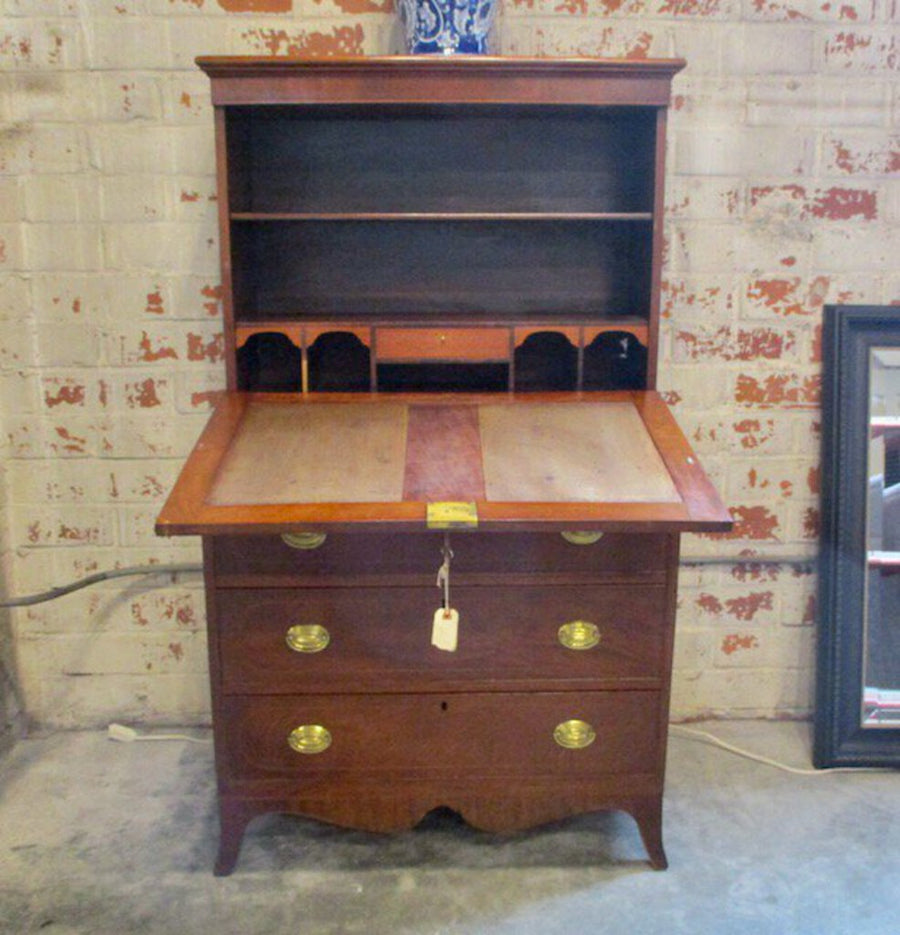 Antique Secretary/Desk In Mahogany 32."W x 19.5"D x 59.5"T