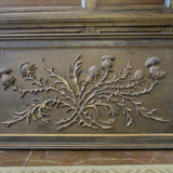 Large Antique Carved Wood Panel From Scotland/ Thistle Design 47"L x 25"T