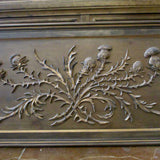 Large Antique Carved Wood Panel From Scotland/ Thistle Design 47"L x 25"T