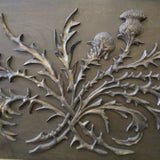 Large Antique Carved Wood Panel From Scotland/ Thistle Design 47"L x 25"T
