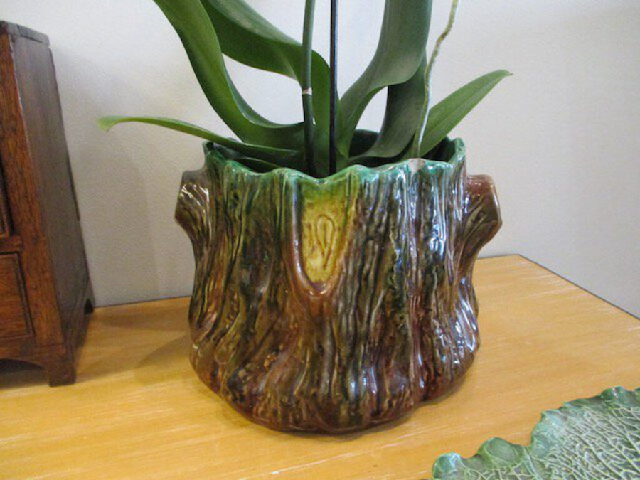 Large Majolica Style Planter 9"diam x 7"tall