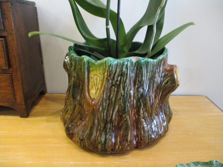 Large Majolica Style Planter 9"diam x 7"tall