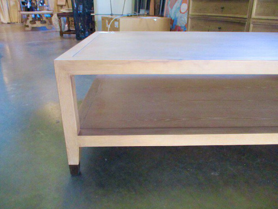 Acquisitions Large Blonde Wood Coffee Table 58"L x 34"D x 18"T