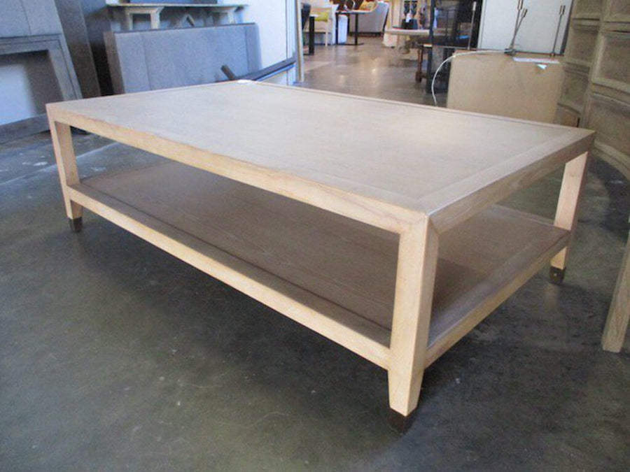 Acquisitions Large Blonde Wood Coffee Table 58"L x 34"D x 18"T